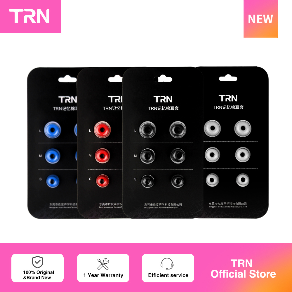 Earphone Foam Tip - TRN 3 paia (6 pezzi) auricolare